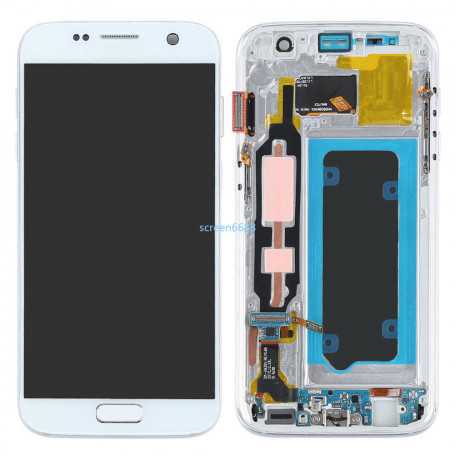 Ecran Samsung Galaxy S7 (G930F) Blanc avec Chassis (Reconditionné)