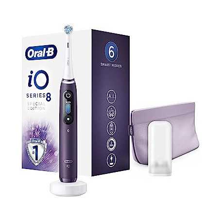 Brosse à Dents Électrique Oral-B iO Series 8s, 5 Modes de Soins Buccaux, Violet(Reconditionné)