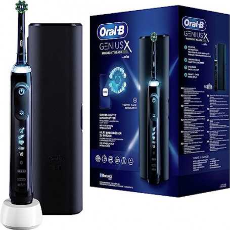 Brosse à dents électrique Oral-B Genius X avec 6 modes de brossage et application Bluetooth(Reconditionné)