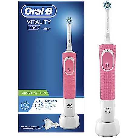 Brosse à dents électrique Oral-B Vitality 100 avec brossette CrossAction et minuteur - rose(Reconditionné)