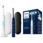 Brosses à dents électriques Philips Sonicare ProtectiveClean 5100 HX6851/34 - Pack de 2 - Blanc/Bleu(Reconditionné)