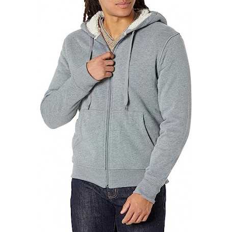 Sweat-Shirt à Capuche en Molleton pour Homme - Gris Clair Chiné (Taille L)(Reconditionné)