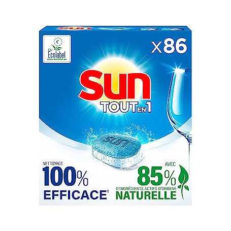 Tablettes Lave-Vaisselle Sun Tout-en-Un - Éco Label - Fabriqué en France (76 caractères)(Reconditionné)