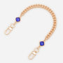 Mesh Phone Case Necklace - Gold with Purple Stones - 30 cm