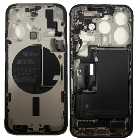 iPhone 15 Pro Rear Chassis without Back Glass with Battery Natural Titanium E-SIM (Original Disassembled) Grade A