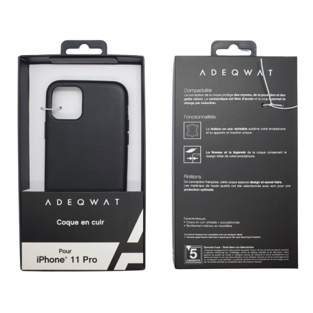 ADEQWAT Leather Case for iPhone 11 Pro Black